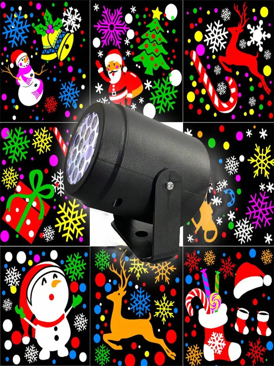 1pc Christmas Home Decoration Led Projector Light With 360° Rotation For Outdoor Indoor Use, Party Decor