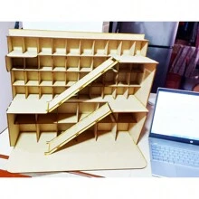 Organizador Estacionamiento  Para carritos Hasta 64 Piezas - Beis - Ver 3