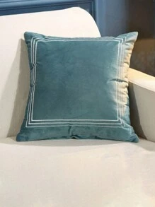 1個現代簡約刺繡柔軟絨面靠墊套,適用於沙發、客廳、辦公室、床上、靠背墊 - 深綠色 - 查看 3