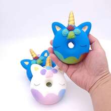 1pc Random Style Slow Rising Foam Toy, Cartoon Unicorn Donut, Creative & Funny Stress Relief Toy For Teenagers - Multicolor - View 7