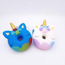 1pc Random Style Slow Rising Foam Toy, Cartoon Unicorn Donut, Creative & Funny Stress Relief Toy For Teenagers - Multicolor - View 6