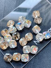 1個混色幾何切面正方形尖底壓克力指甲藝術裝飾,10mm - 彩色 - 查看 6