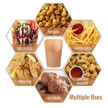 炸薯条架，纸质炸薯条杯熟食杯派对袋填充物用于冷冻甜点用品烘焙蛋糕爆米花冰淇淋零食牛皮纸杯架学校用品，返校 - 棕色 - 查看 6