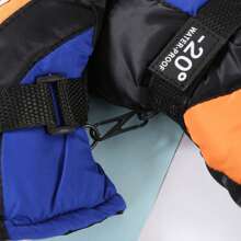 1雙兒童滑雪手套冬季戶外運動騎乘加厚防滑防水分指登山保暖手套適合4-8歲兒童 - 藍色 - 查看 5