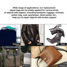 8pcs Clothing Zipper Heads Alloy Rubber Zip Pull Replacements, For Luggage, Backpack, Coats - Multicolor - View 6