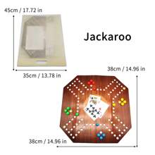 Jackaroo Game, 4 Players, Arabic /English Game,Strategy Game, The Material Of The Chessboard Is Plastic, Lighweight Portable, Foldable Board Game, Chessboard Size:38*38 Cm / 15*15 Inch, Bead Color Random - Brown - View 3