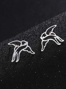 1 Paar Edelstahl-ohrstecker In Tier-, Schneeflocken-, Stern-, Mond- Und Herzform Für Damen, Niedlicher Miniatur-ohrschmuck, Geburtstags- Und Weihnachtsgeschenk