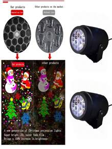 1pc Christmas Projector Light, Colorful Rotating Festival Projection Decor Light, Usb Connection, Suitable For Home Christmas Party Decoration - Black - View 5