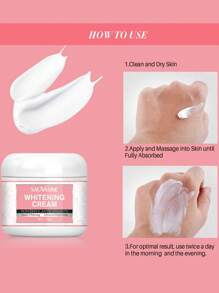 1 Bottle (50g) Body Whitening Cream, Moisturizing Hydrating, Remove Black Dots & , Repair Dry Skin Of Elbows, Knees, Feet, Whitening Cream - White - View 9