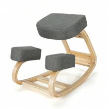 Ergonomic Kneeling Chair Rocking Office Desk Stool Upright Posture - 灰色 - 查看 1