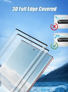 4-In-1 Set Of 2pcs Curved High-Definition Tempered Glass Screen Protectors + 2pcs High-Definition Lens Protectors, 9H Hardness, Anti-Drop, Anti-Scratch, Waterproof Compatible With Samsung Galaxy S21/S22/S23/S24 Ultra, Galaxy S24 FE, Galaxy S25 Ultra, S25 Gift For Birthday, Family, Friends Phone Screen Protector, Phone Accessories