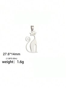 1個不鏽鋼可愛動物貓掛墜,適用於自製珠寶,適合項鍊,耳環,帽子裝飾,批發 - 貓咪系列 - 查看 13