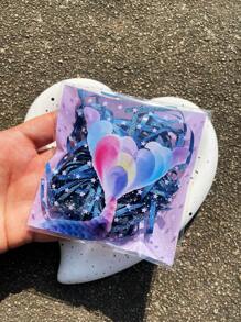 100pcs 5.12inch*3.94inch Purple Opp Gift Bags, Mermaid Tail Pattern Self-Adhesive Square Bags For Gift Wrapping And Decoration Back To School Valentine Day - Purple - View 3