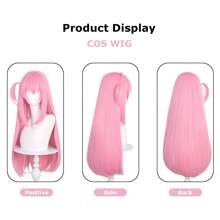 Pelucas Rosa Larga Y Lisa Para Cosplay Y Juegos De Rol Con Flequillo - Rosa - Ver 5