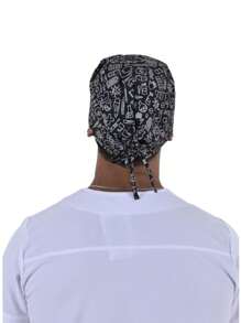 SOULMATE Gorro Médico Quirúrgico Para Hombre - Negro Iconos Médicos - Ver 2
