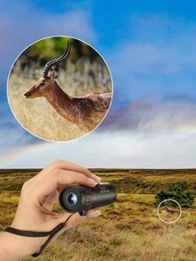 1入户外便攜式高清30x25微型單筒望遠鏡 - 黑色 - 查看 5