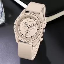 1 Pc Fashion Sports Silicone Women's Watch New Fully Automatic Quartz Watch Women Brand Luxury Watch Elegant Rhinestone Wrist Watches Gifts Clock Women Gift