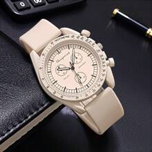 1 Pc Fashion Sports Silicone Women's Watch New Fully Automatic Quartz Watch Women Brand Luxury Watch Elegant Rhinestone Wrist Watches Gifts Clock Women Gift