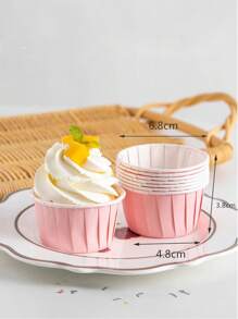 25pcs/Set Pink Muffin Cup Tart Cookie Molds, Cupcake Baking Cups For Cakes And Desserts - Pink - View 7