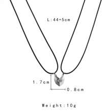 Dellgoo 2入組黑白太陽月亮情侶bff個性簡約風吊墜項鍊套裝 - 黑與白 - 查看 5