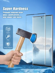 3 piezas Protector de pantalla de vidrio templado curvo de alta definición y dureza 9H, anti-arañazos, anti-caídas, resistente al agua, compatible con Samsung Galaxy S21/S22/S23/S24 Ultra, Galaxy S24 FE, Galaxy S25 Ultra/S25/S25 FE, Galaxy S26 Ultra/S26 Plus/S26 - Blanco - Ver 8