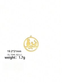 1個不鏽鋼可愛動物貓掛墜,適用於自製珠寶,適合項鍊,耳環,帽子裝飾,批發 - 貓咪系列 - 查看 21