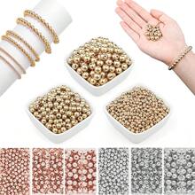 4毫米、6毫米、8毫米圓珠間隔珠ccb塑料光滑散珠,適用於diy手鐲首飾製作,銀色和金色,4mm、6mm、8mm - 彩色 - 查看 5