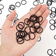 100pcs Black Hair Ties For Children - Black - View 5