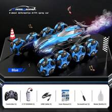 Trẻ em Điều khiển từ xa Ô tô/xe hơi 2.4G Điện lực Cánh tay xoay Trôi Stunt Ô tô/xe hơi Với Âm nhạc Xịt nước Cán Leo Off-road Giao thông công cụ Điều khiển từ xa không dây Điều khiển Ô tô/xe hơi - Xe đóng thế 2.4G (màu xanh) - Xem 6