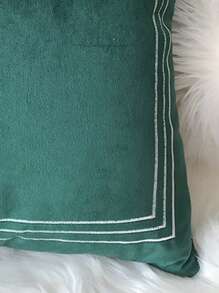 1個現代簡約刺繡柔軟絨面靠墊套,適用於沙發、客廳、辦公室、床上、靠背墊 - 深綠色 - 查看 4