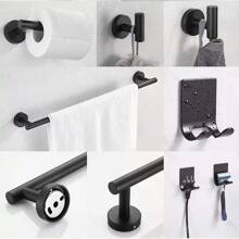 Juego De Accesorios De Baño Toalleros 304 Inoxidable 11 Pzas - acabado negro mate - Ver 9