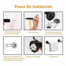 Juego De Accesorios De Baño Toalleros 304 Inoxidable 11 Pzas - acabado negro mate - Ver 5
