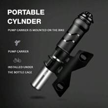 Bơm xe đạp mini bằng hợp kim Bơm khí di động Bơm khí xe đạp leo núi Phụ kiện MTB Van Schrader Presta 100 Psi - Bạc - Xem 5