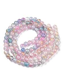 About 100pcs/Strand 8mm Baking Painted Crackle Glass Bead Strands, Hole: 1.2mm - 8mm - View 4