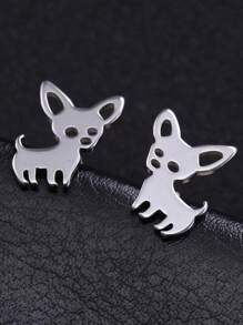 1 Paar Edelstahl-ohrstecker In Tier-, Schneeflocken-, Stern-, Mond- Und Herzform Für Damen, Niedlicher Miniatur-ohrschmuck, Geburtstags- Und Weihnachtsgeschenk