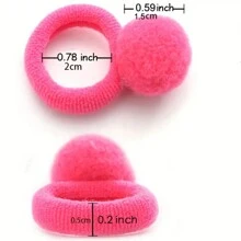 40入組寶寶彈性髮帶女孩毛絨球橡皮筋孩子糖果頭髮束襪子套頭飾品 - 彩色 - 查看 2