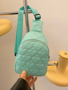 Kids' Crossbody Sling Bag, Cute Princess Pu Leather Embroidery Thread Fashion Chest Bag For Boys And Girls - Green - View 3