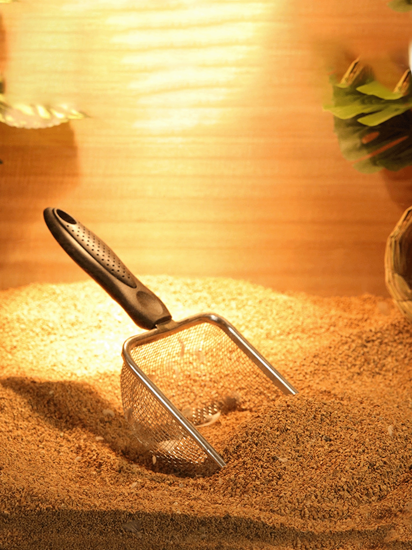 1pc Cat Litter Scooper Small Holes Shovel Sand Hanging Hole Pet Cat Litter Tray Beach Shovel Cat Litter Shovel Cat Cleaning Supplies Stainless Steel Cat Litter Shovel Cleaning Tool For Lizard Hamster Sand Bath Crawling Pet Cleaning Metal Sand Shovel