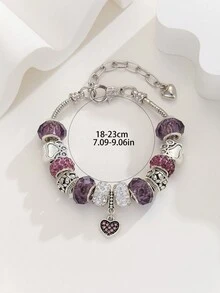 Purple Bear Claw Hand Chain Bracelet - Purple - View 2