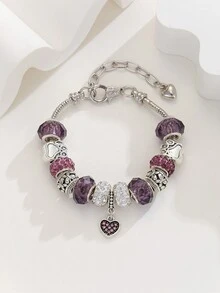 Purple Bear Claw Hand Chain Bracelet - Purple - View 1