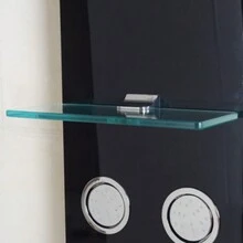 55 Inch Black Rainfall Shower Panel with Massage Jets - Silver - View 2