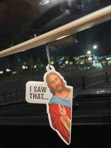 1入組字母人物圖案汽車空氣清新器 - 紅色 - 查看 6