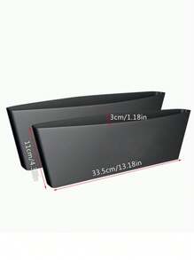 2pcs Car Seat Crevice Storage Box, Leakproof Car Seam Wedge Organizer, Car Storage Item, Seat Gap Storage Box, Mobile Phone Small Object Storage Box, Car Trash Bracket - Black - View 2