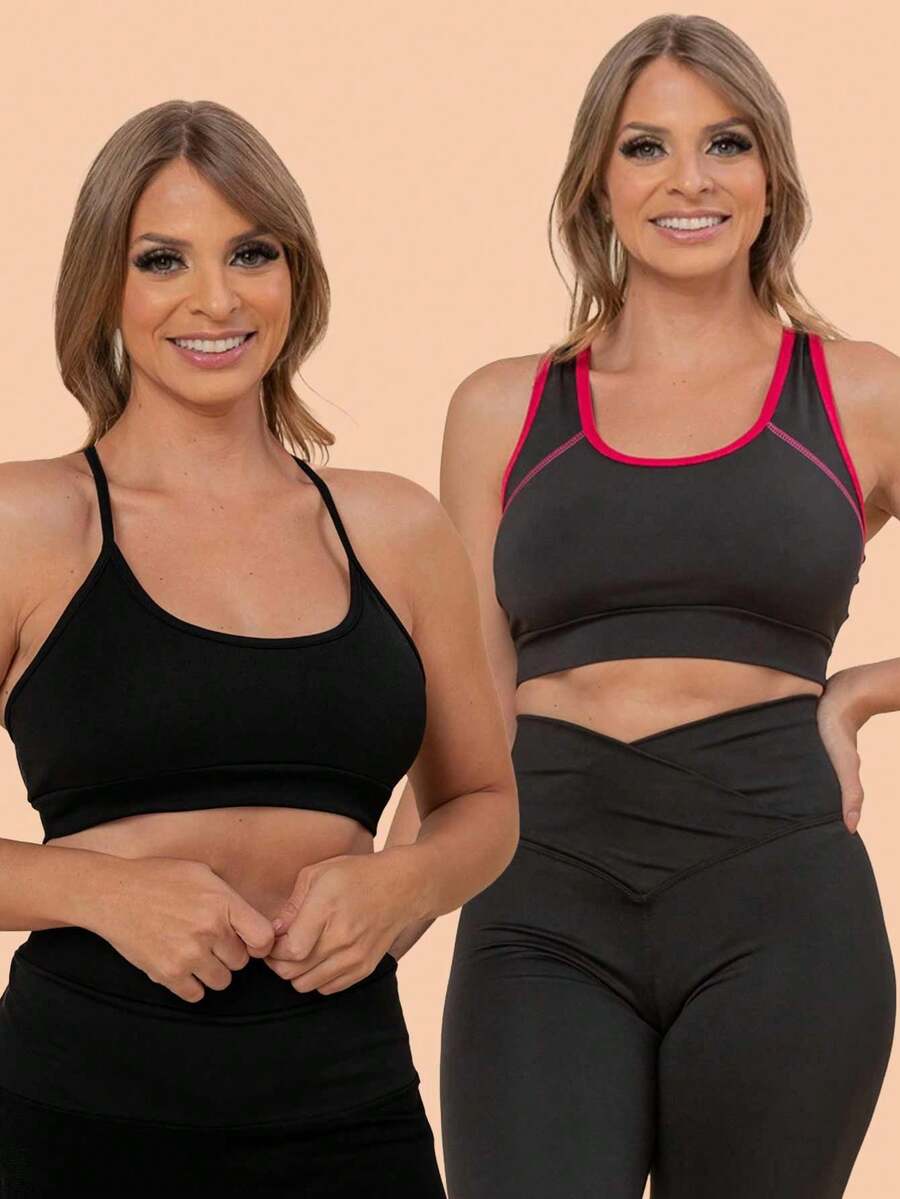 Women Sports Tees & Tanks - 黑色 - 查看 1