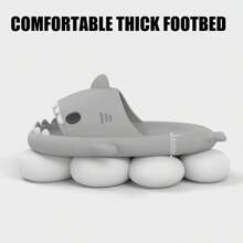 Chanclas con diseño de tiburón gris exterior para hombre y  mujer leodys - Negro - Ver 7