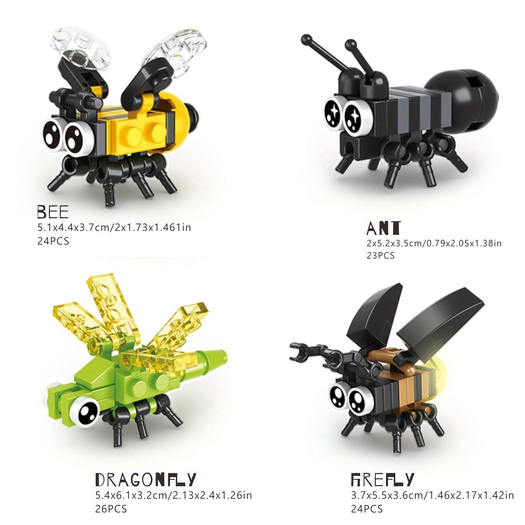 10 Boxes Small Particles Insect Assembling Building Toy Set, Cartoon ...
