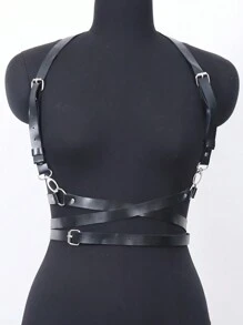 1 Miếng Đen Đúng mốt Của phụ nữ Da Thắt lưng Với Dây đeo vai Đối với Thon gọn - màu đen - Xem 3