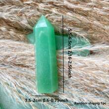 1入綠色水晶玉柱,靈氣療癒六面柱體用於能量平衡冥想方法療癒脈輪柱 - 1件隨機 - 查看 3