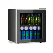 60 Can Beverage Mini  Refrigerator with Glass Door - Black - View 1