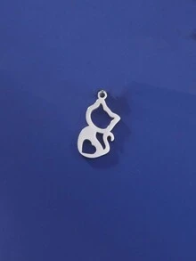 1個不鏽鋼可愛動物貓掛墜,適用於自製珠寶,適合項鍊,耳環,帽子裝飾,批發 - 貓咪系列 - 查看 3